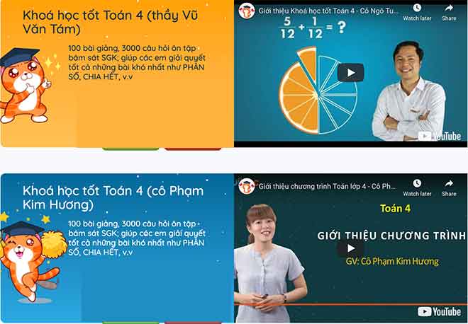 Vuihoc.vn Lớp 4 Môn Toán