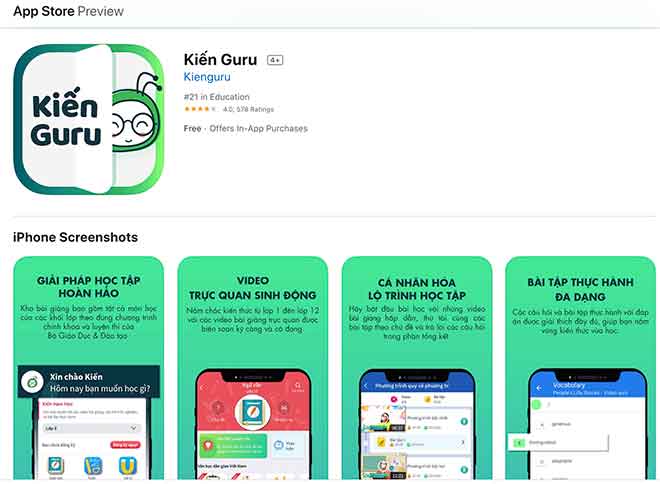 Kiến Guru trên App Stores