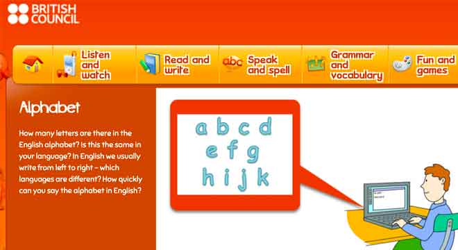 1. Trang web học tiếng anh miễn phí cho trẻ em của hội đồng Anh