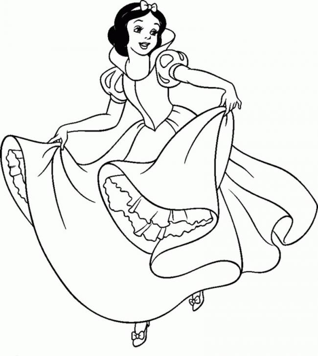 Tranh tô màu nàng công chúa Bạch Tuyết cho bé gái