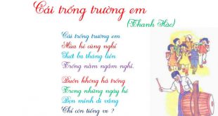 Bài Thơ Cái Trống Trường Em - Lời Bài Thơ Siêu Hay