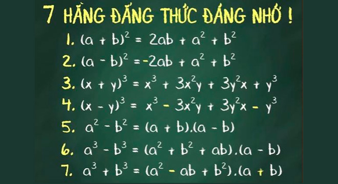 7 hằng đẳng thức đáng nhớ