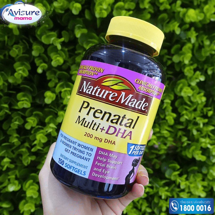 Viên uống Nature Made Prenatal có chứa DHA cho phụ nữ mang thai