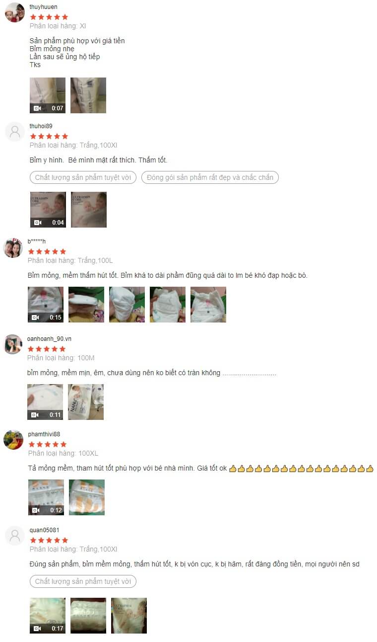Review Bỉm Nanu Baby có tốt không trên Shopee hình 1