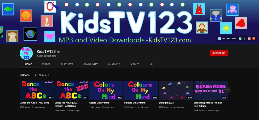 kênh youtube học tiếng anh cho bé