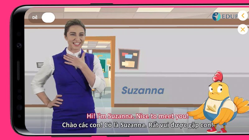 Bài giảng video hấp dẫn với giáo viên Anh, Mỹ và nhân vật hoạt hình