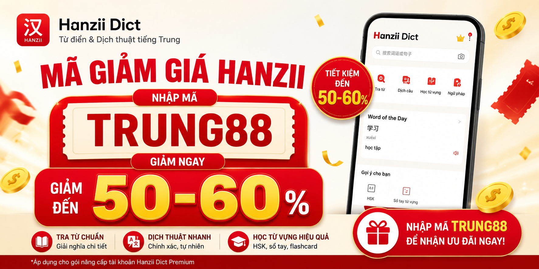 mã giảm giá hanzii dict
